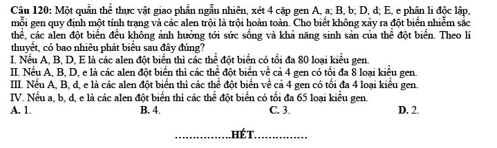 Đề thi thử môn Sinh 2022 THPT Lê Lợi - Quảng Trị trang 5