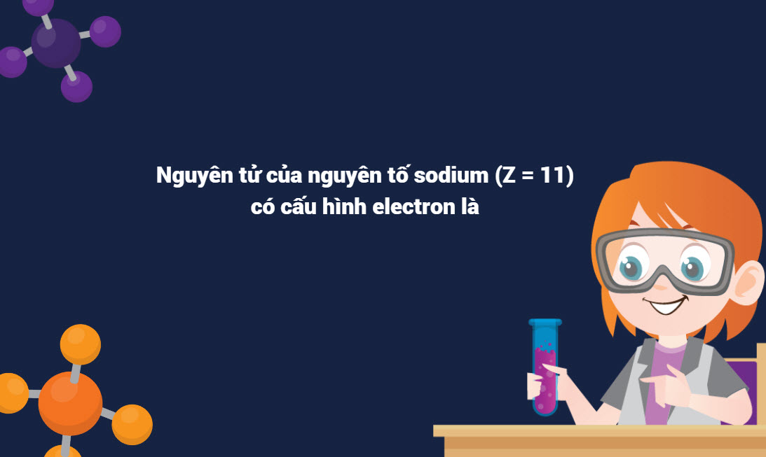 Nguyên tử của nguyên tố sodium (Z = 11) có cấu hình electron là