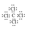 Phân tử CCl4 được biểu diễn