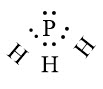 Phân tử PH3 được biểu diễn