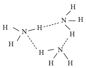 Phân tử NH3 có thể liên kết với nhau thành những cụm (NH3)n hình 1