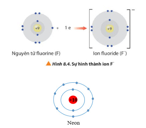 Ion fluoride có 2 lớp electron và có 8 electron ở lớp ngoài cùng