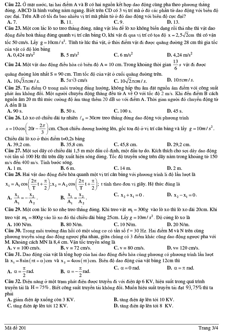 Đề thi thử THPT Quốc gia 2023 môn Lý liên trường Quảng Nam trang 3