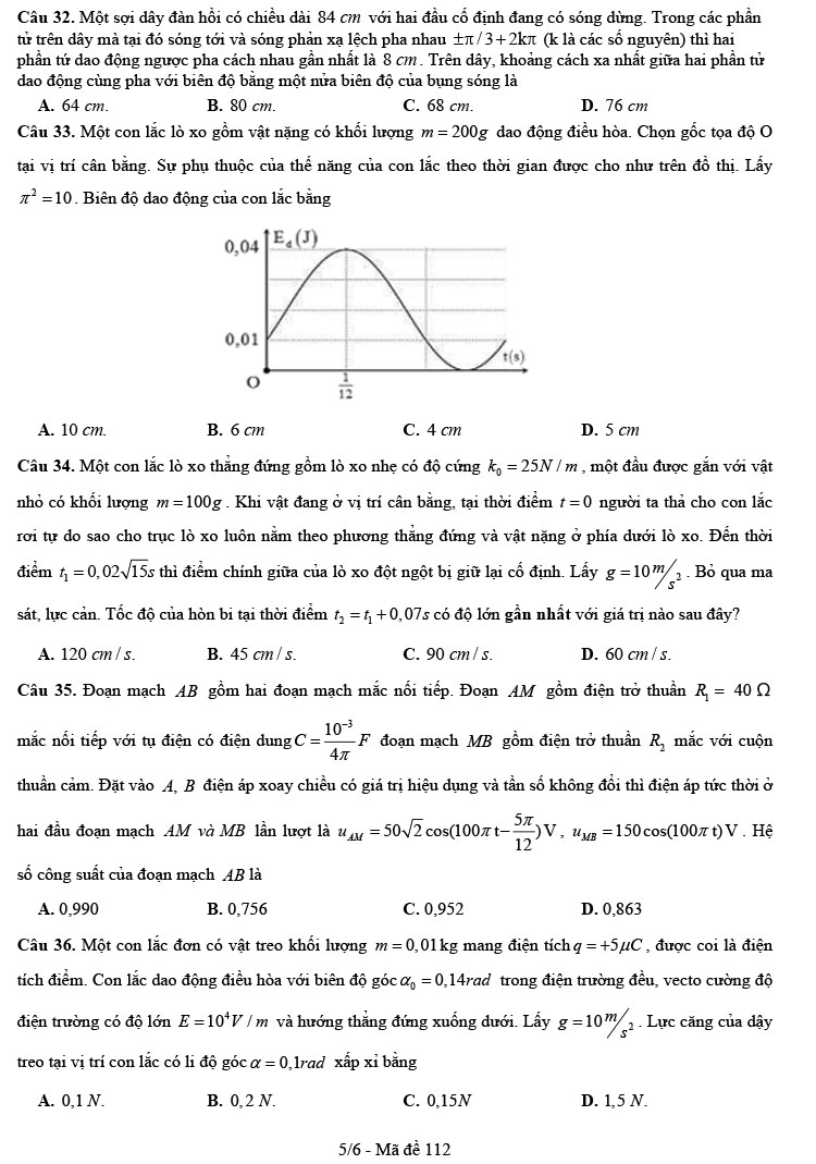 Đề thi thử vật lý 2023 lần 2 trường THPT Hàn Thuyên trang 5