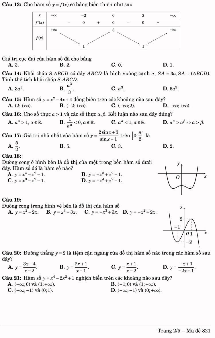 Đề thi thử toán thpt quốc gia 2023 Yên Thế lần 1 trang 2