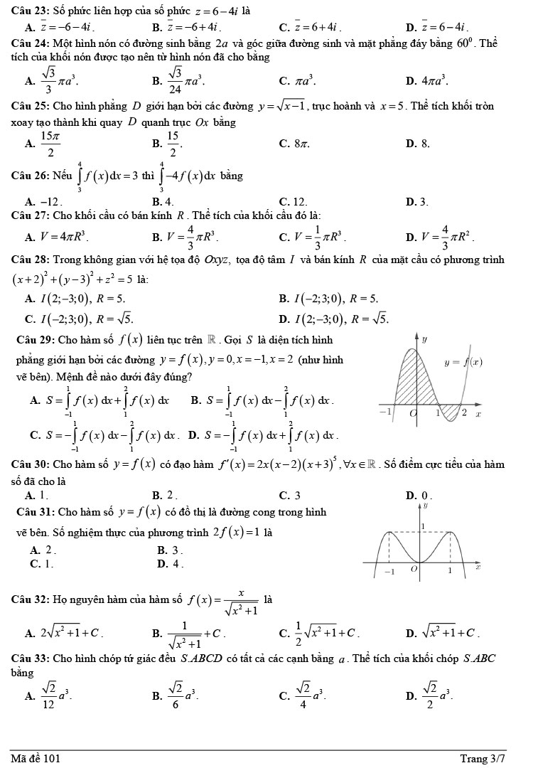 đề thi thử Toán 2023 Sở Hải Phòng lần 2 trang 3
