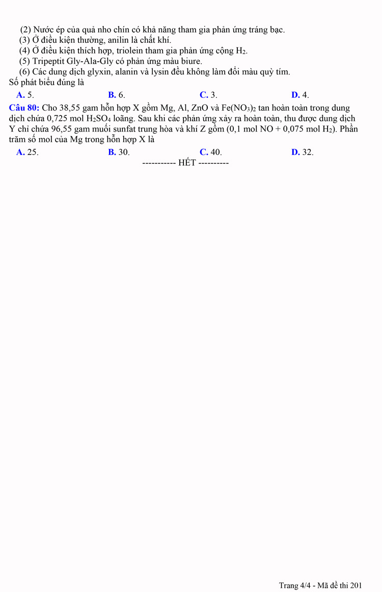 Đề thi thử môn hóa 2023 THPT Yên Lạc 2 lần 3 trang 4