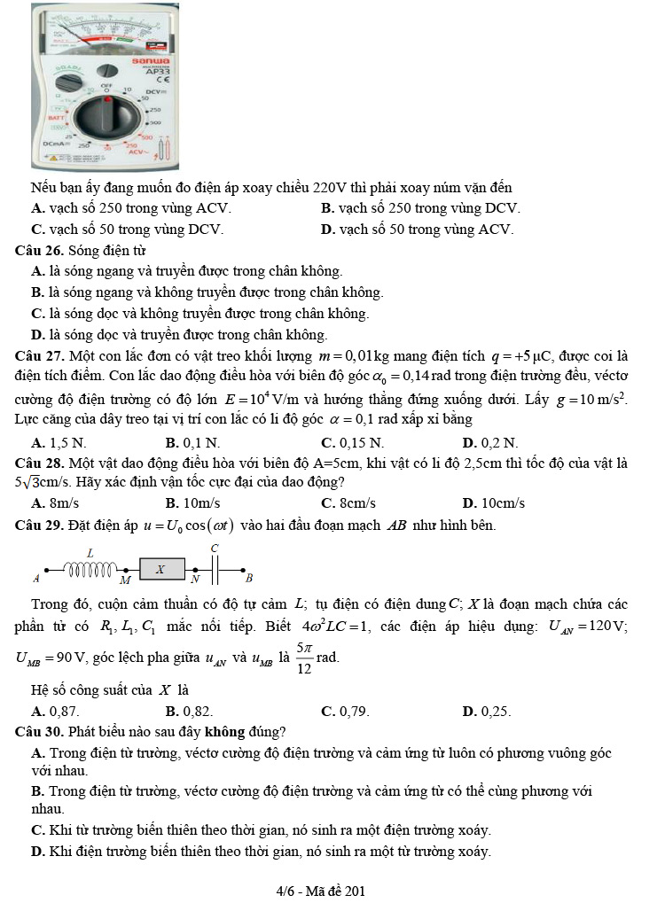 Đề thi thử vật lý 2023 Ngô Gia Tự, Đắk Lắk lần 1 trang 4