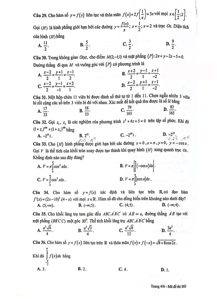 Đề thi thử Toán thpt Quốc gia 2023 Sở GD Cao Bằng trang 4