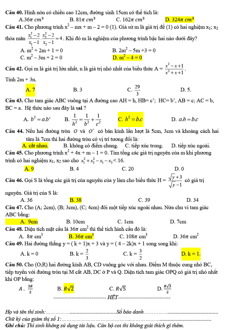 Đề thi thử vào 10 môn toán 2023 THCS Nguyễn Thiện Thuật trang 4