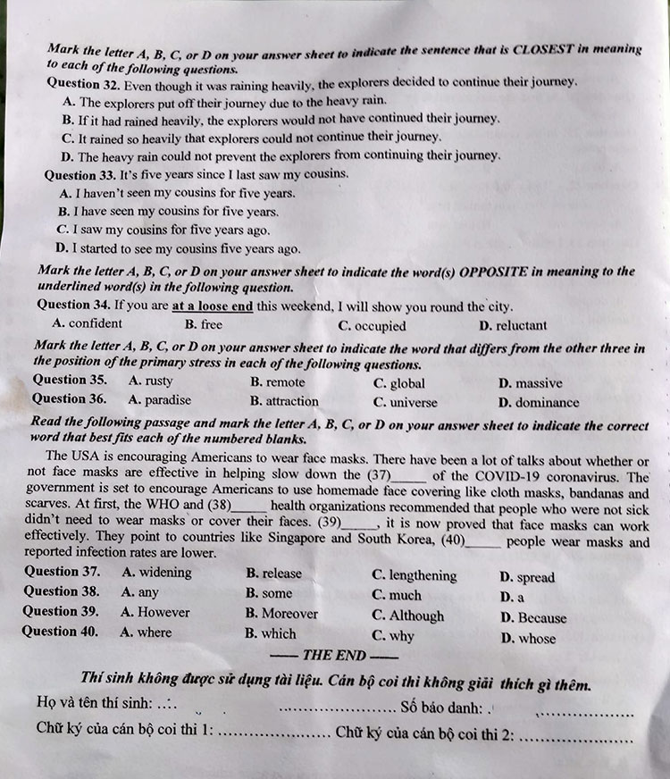 Đáp án đề thi tuyển sinh lớp 10 môn Anh Đắk Lắk 2023 trang 4