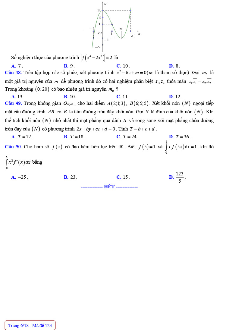 Đề thi thử toán 2023 Đào Sơn Tây - TP.HCM trang 6