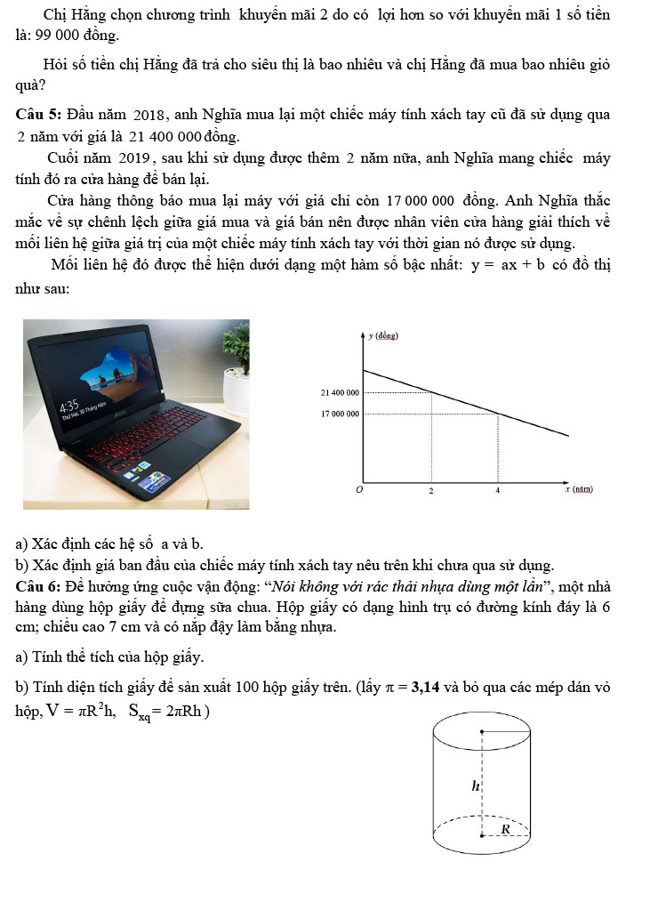 Đề thi thử vào lớp 10 môn toán 2024 huyện Hóc Môn mẫu số 1 ảnh 2