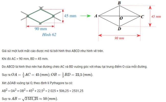 Giải Toán 8 Cánh Diều Hình thoi hình 4