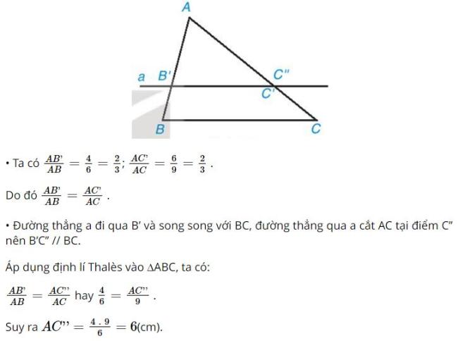 Giải Toán 8 Kết nối tri thức Định lí Thalès trong tam giác hình 4