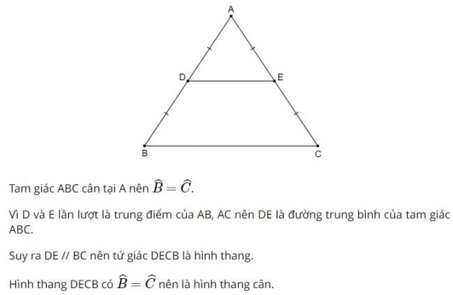 Giải Toán 8 Kết nối tri thức Đường trung bình của tam giác hình 1