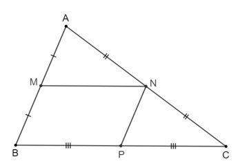 Giải Toán 8 Kết nối tri thức Đường trung bình của tam giác hình 2