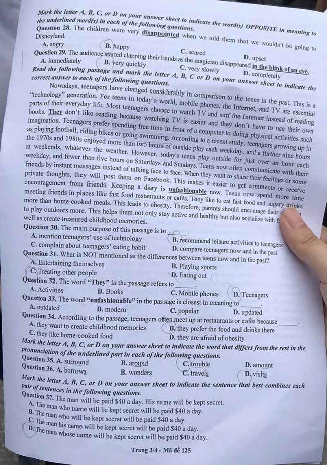 Đáp án đề thi tuyển sinh lớp 10 môn Anh Bắc Ninh 2024 3