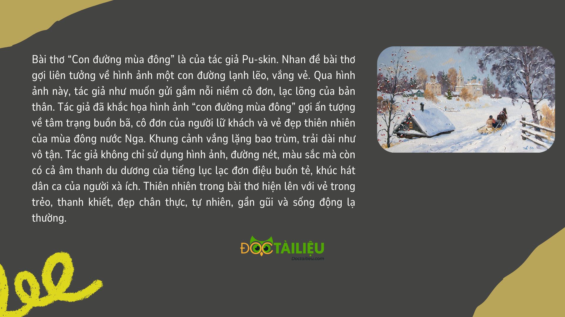 Đoạn văn về hình ảnh mang ý nghĩa tượng trưng đặc sắc nhất trong Con đường mùa đông