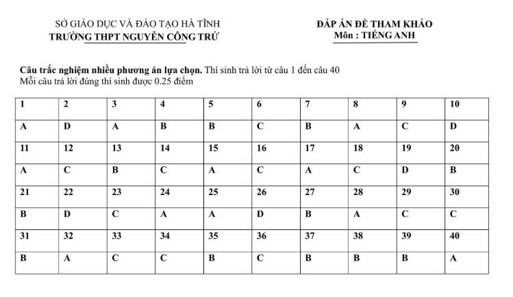 Đề thi thử tốt nghiệp môn Anh 2025 THPT Nguyễn Công Trứ ảnh 5