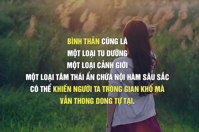 Bình thản cũng là một loại tu dưỡng...