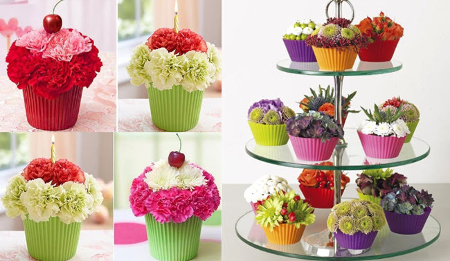 Tự cắm hoa ngày tết cùng những chiếc cupcakes hoa ảnh 3