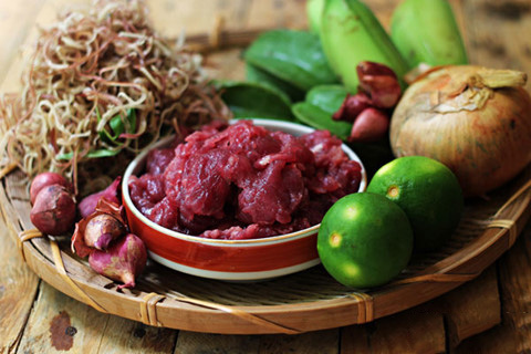 nguyên liệu làm gỏi bò bóp thấu ăn tết nguyên đán kiểu miền nam